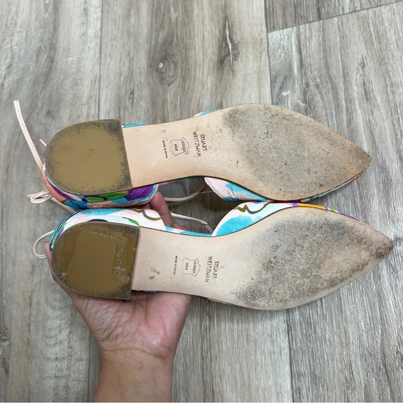 Stuart Weitzman Gilligan Flat Watercolor Print 7 1/2N - Picture 10 of 15